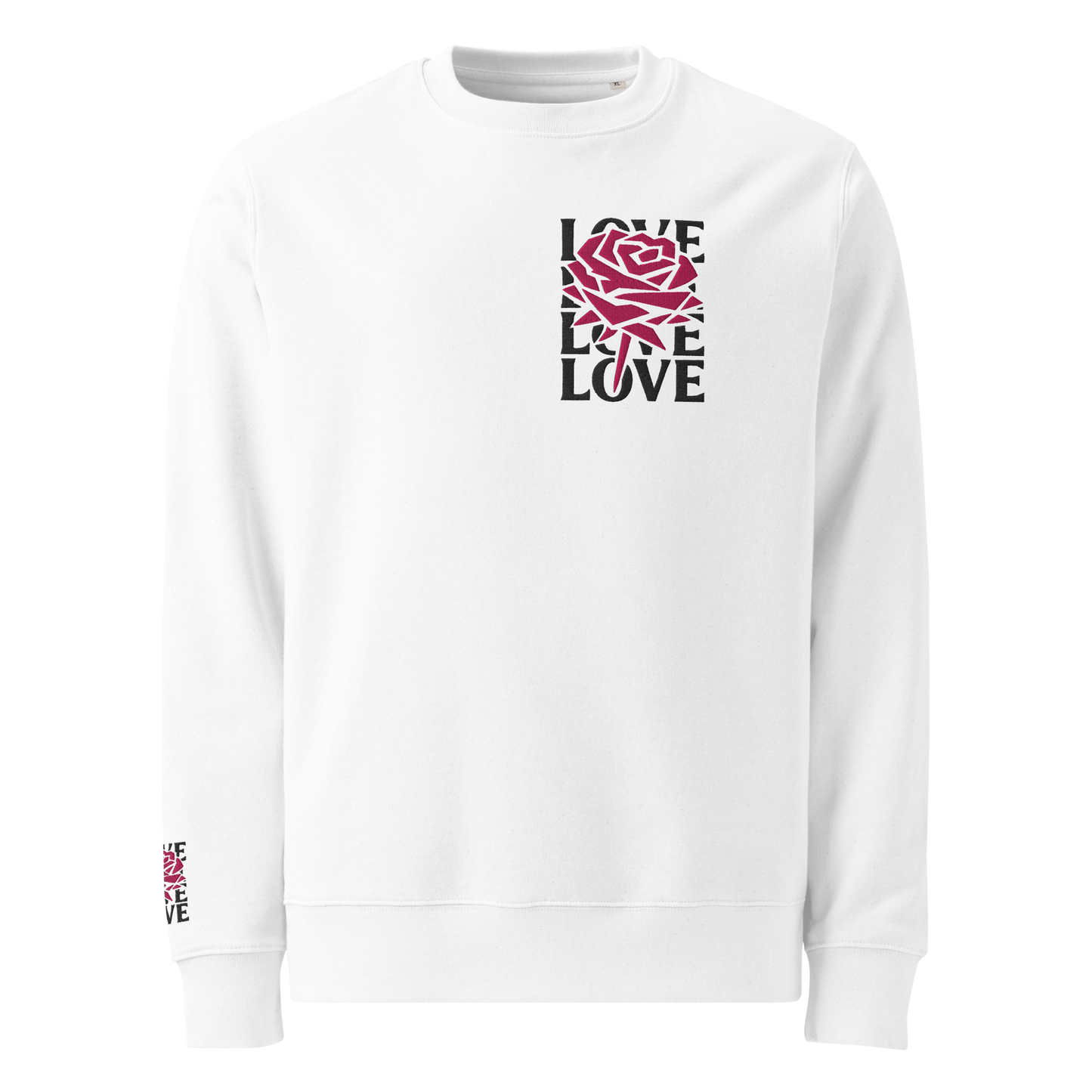 Love | Premium Embroidered Organic Sweatshirt - White