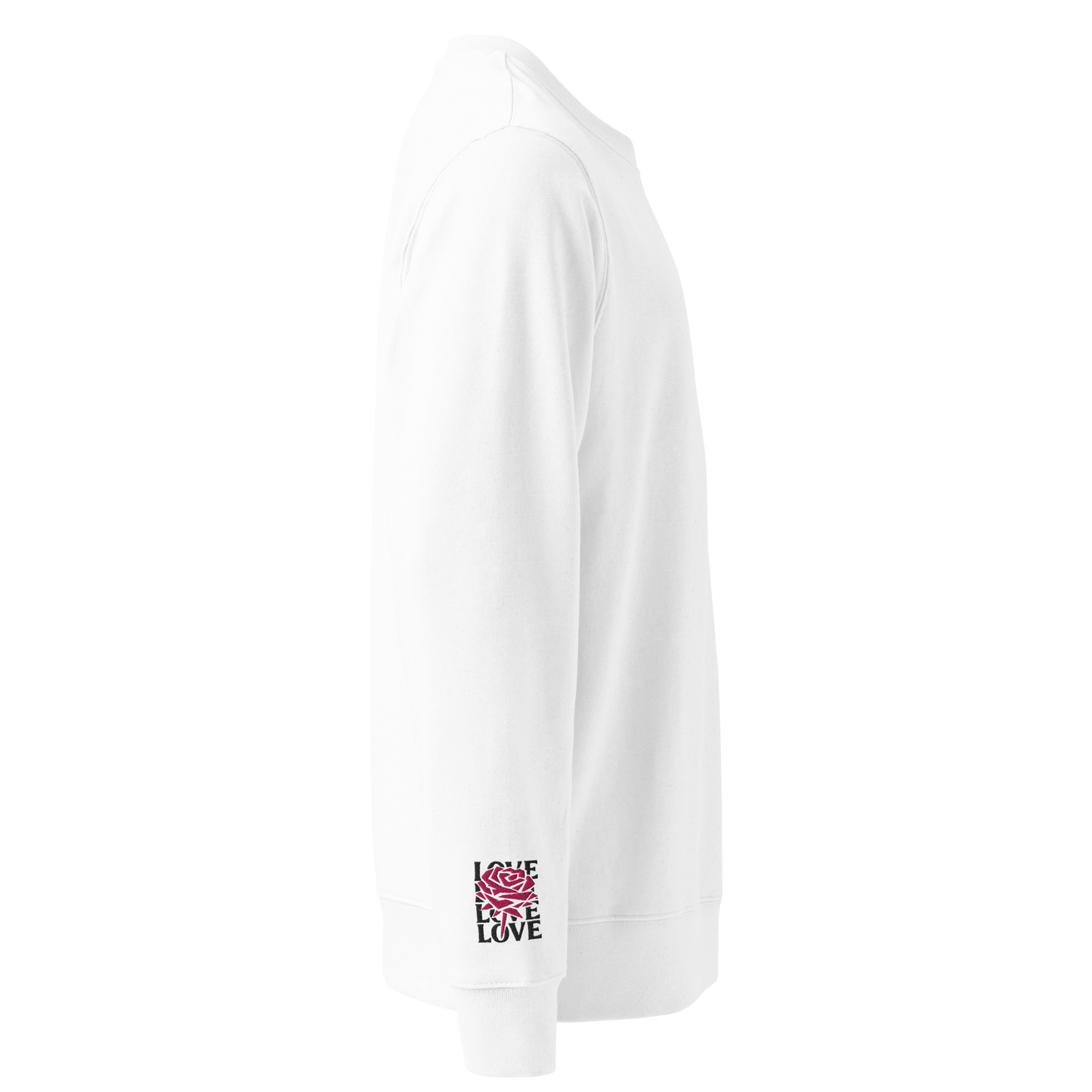 Love | Premium Embroidered Organic Sweatshirt - White
